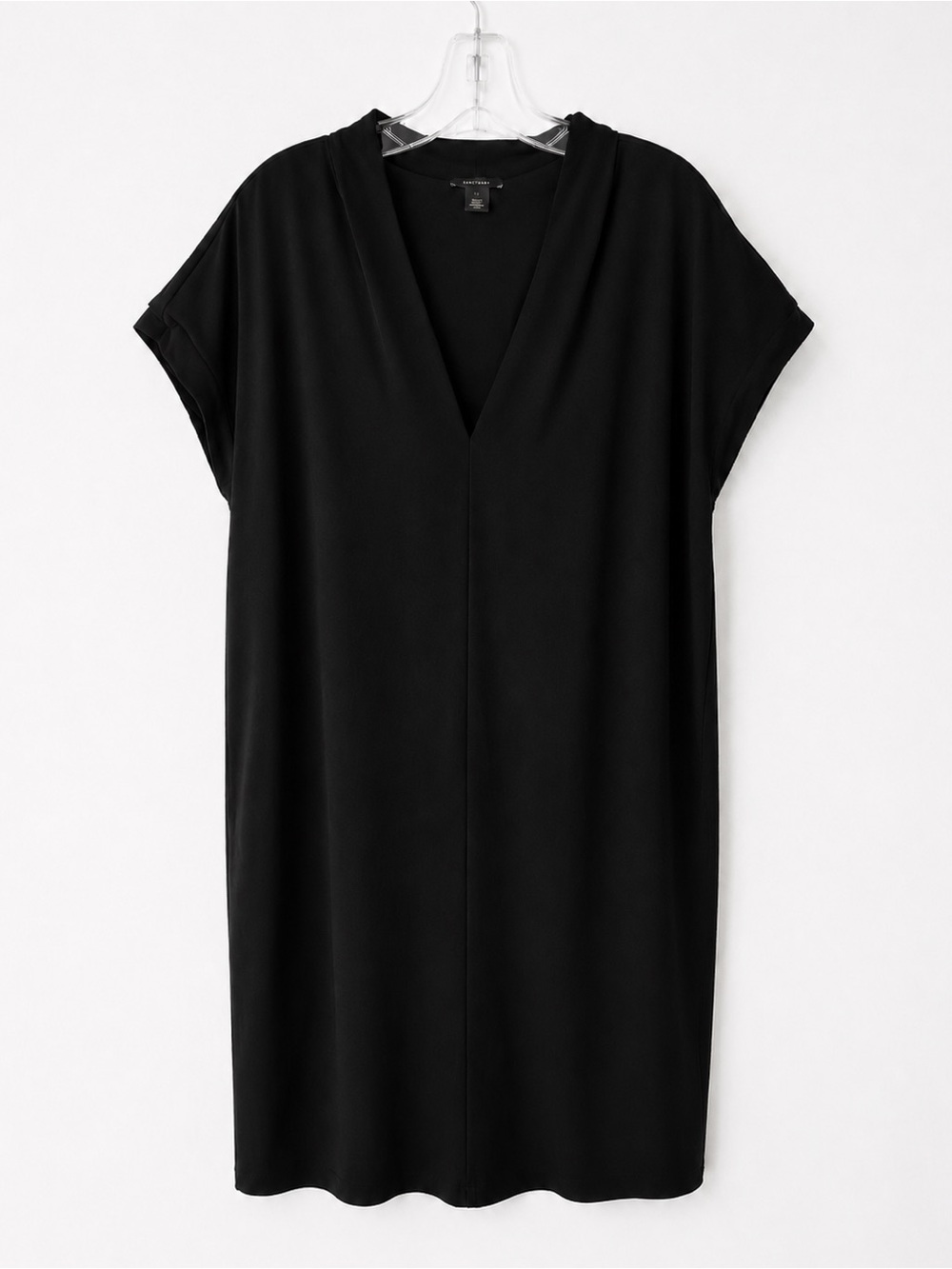 Halogen Black V-Neck Short-Sleeve Pull-On Dress